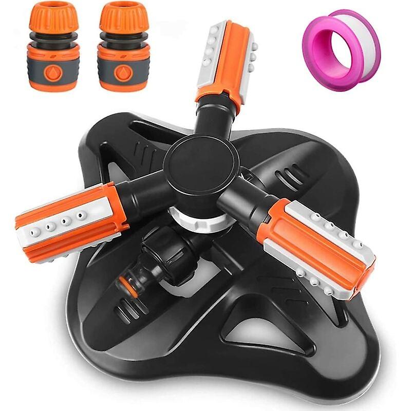 Garden Sprinkler, 360° Rotating Automatic Lawn Sprinkler with 3 Arms and 36 Built-in Nozzles Automatic Watering for Garden Irrigation Lawn Lawn Adjust