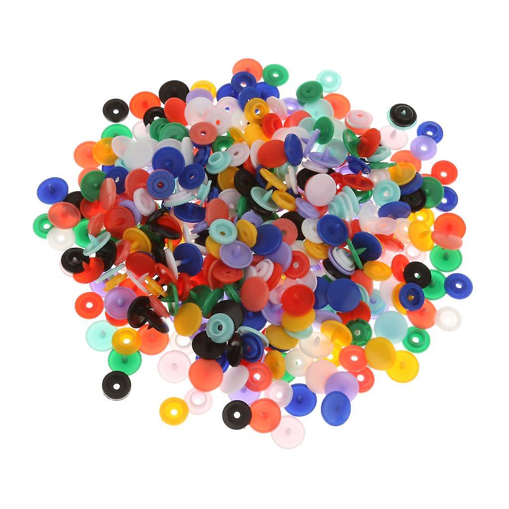 100 Sets T5 Resin Snap Buttons Fasteners Poppers 12.4MM Mix-color