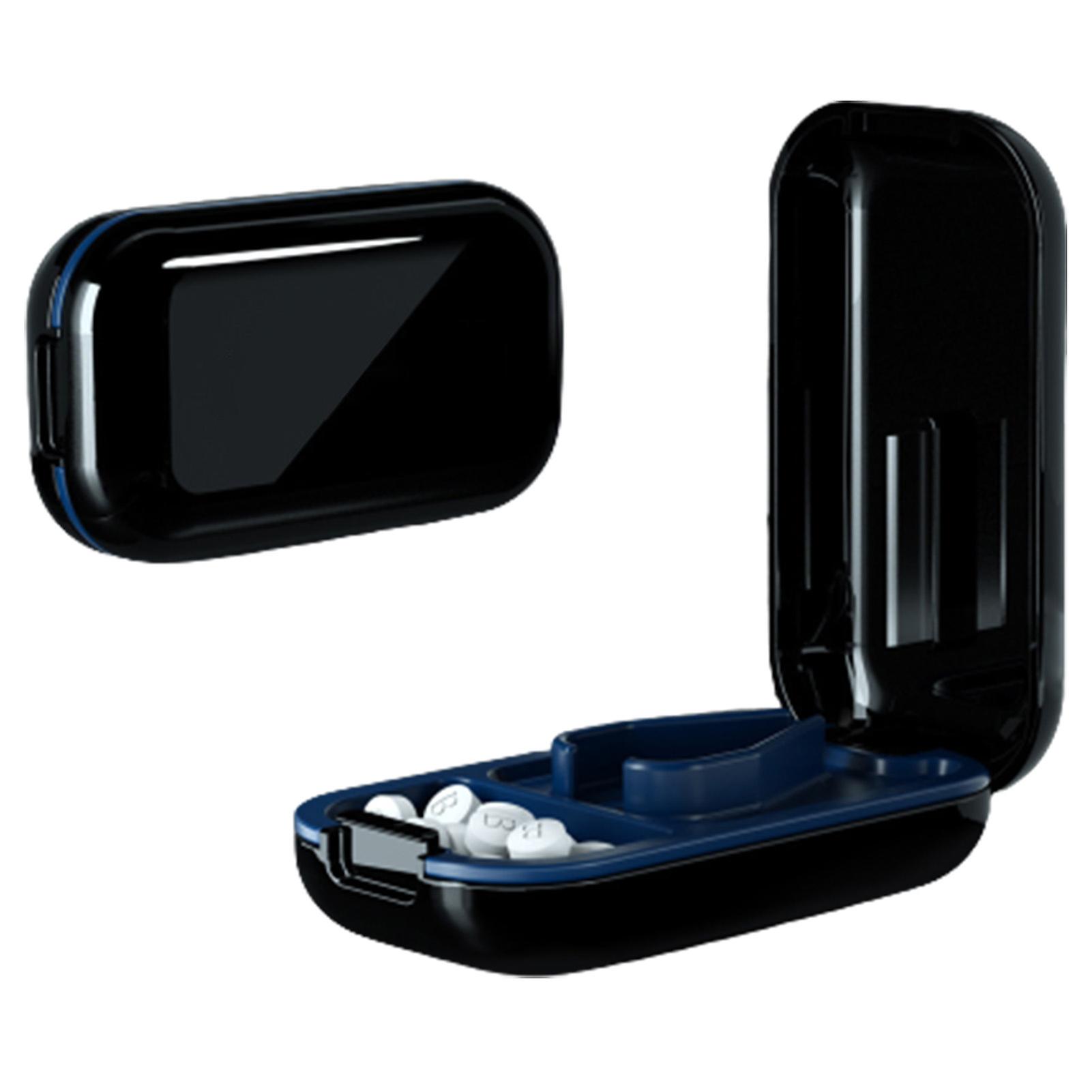 Portable Pill Case With Pill Cutter Clear Appearance Easy To Distinguish Organizer For Daily Life Working Outdoors