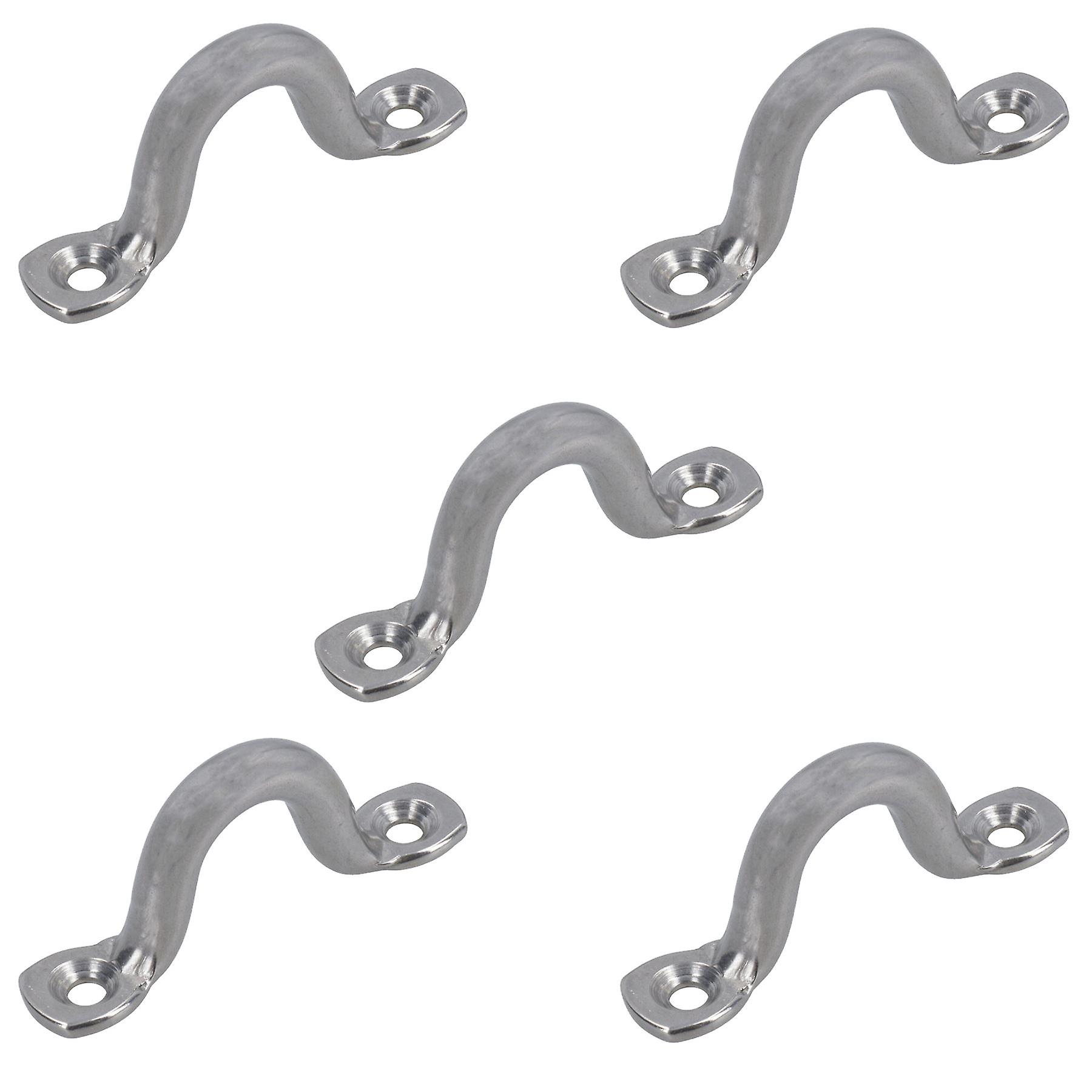 5 Pack 5mm Stainless Steel Wire Sheet Eye Tie Down Hook Strap 316 Marine Grade