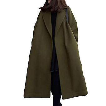 Women Elegant Long Trench Coat Korean Version Oversized Warm Coat For Jeans Sweater Boots Matching