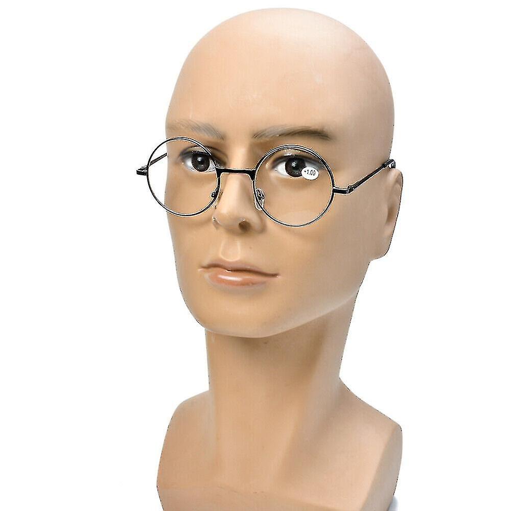 Lunettes de lecture rondes rétro en métal pour hommes et femmes, verres de 1,00 à 4,00 $