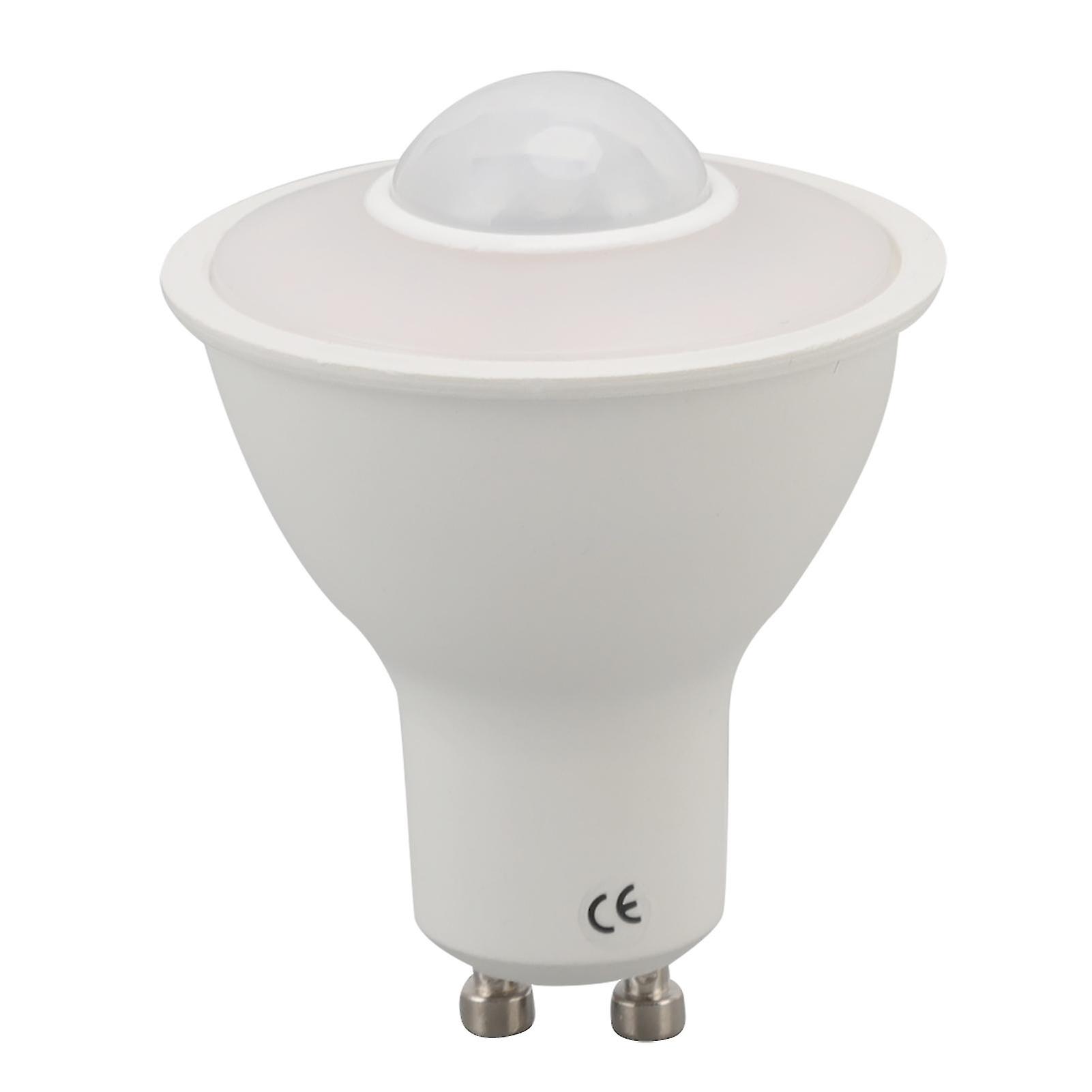 GU10 Infrared Induction Bulb, Warm Light 3000K, 5W, 500lm, AC 100-240V, for Ceiling, Hallway, Porch