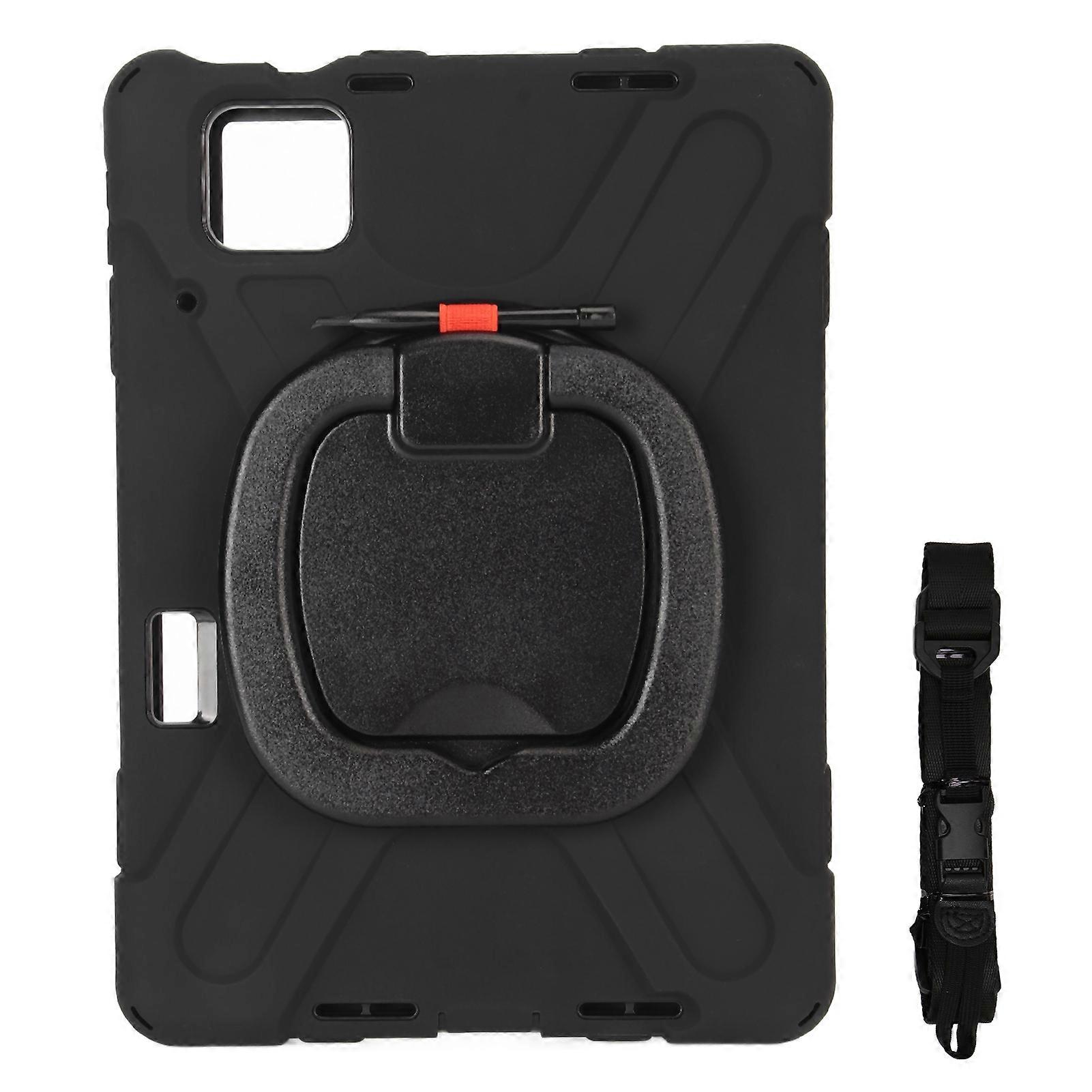 Rugged Tablet Case Drop Protection Tablet Cover with Handle Stand Shoulder Strap for Xiaomi Mi Pad 6 6 Pro Black