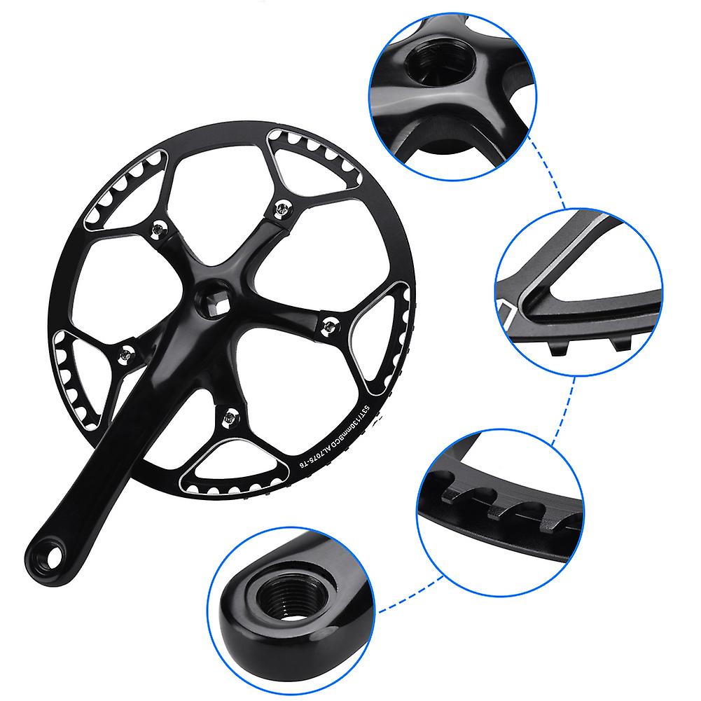 Square Taper Crankset Bike Crankset, 152Mm Aluminum Alloy Single Speed Chainset 32T Fixed Gear Crankset