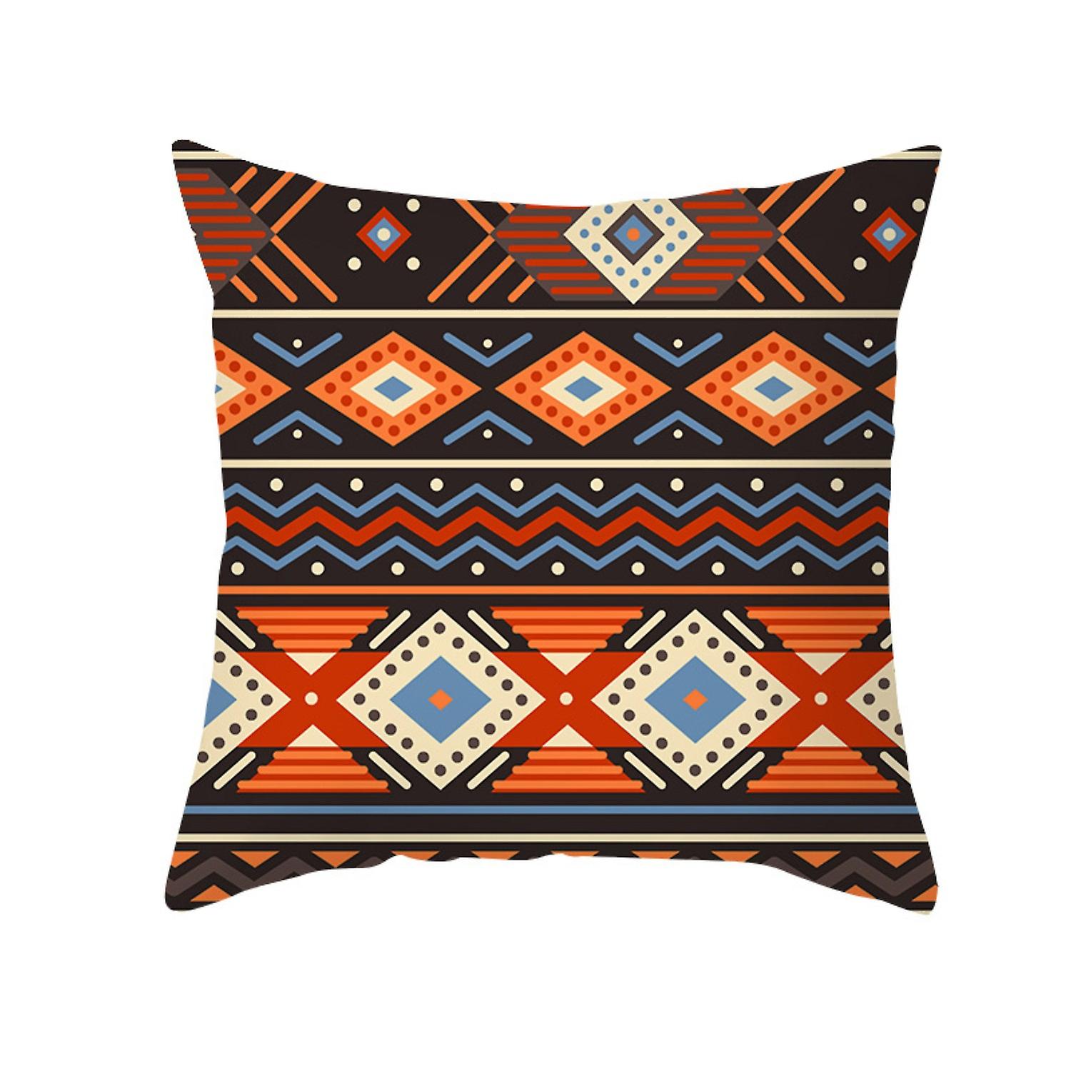 Convenient Pillow Cover Exquisite Workmanship Polyester Peach Skin Decorative Geometric Printed Pill