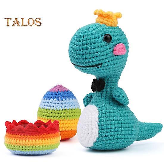 Dinosaur Doll Material Bag Complete Tool with Knitting Instruction Tutorial Learn to Crochet Adults Kids DIY Craft Dinosaur Egg Crochet