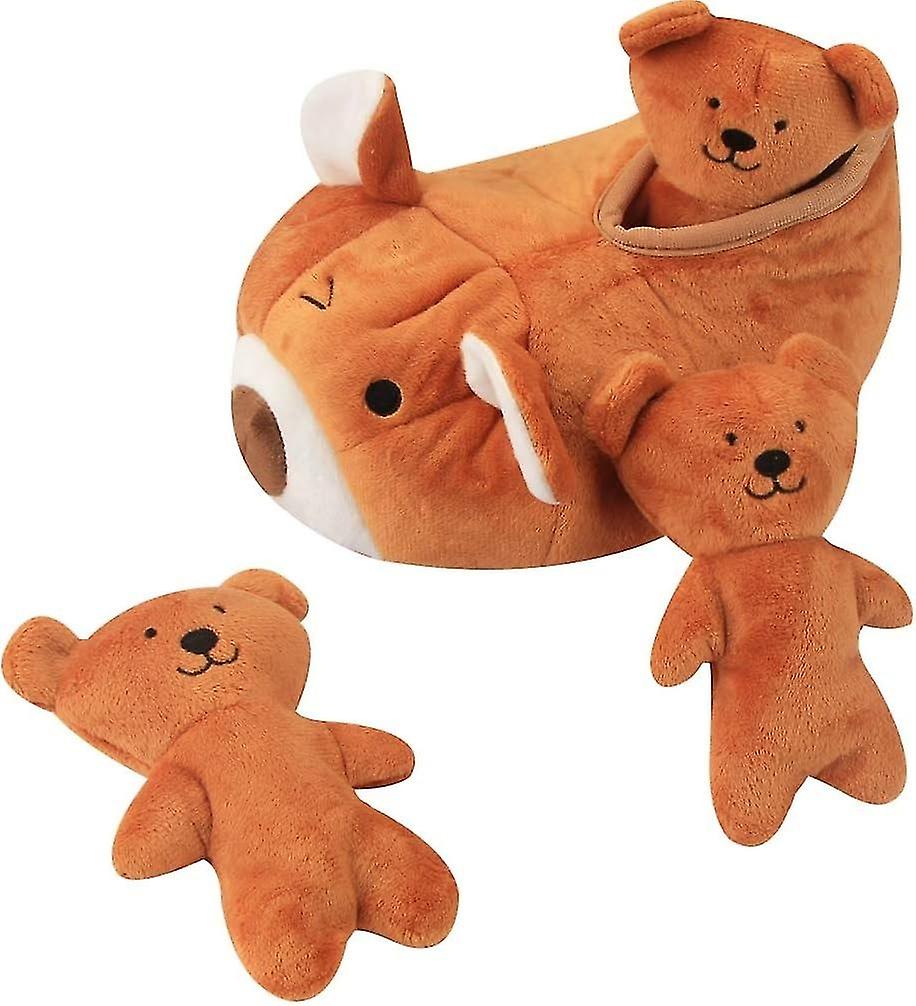 Squeaky Dog Toys Durable Interactive Hide and Seek Plush Puzzle Dog Toys for Dogs(BEAR)