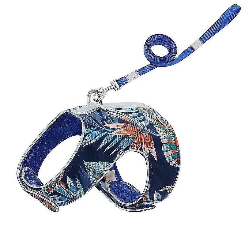 Pet Leash, Comfortable Anti-Knock Vest Style Cat Chest Harness, Adjustable Reflective Soft Mesh Pet
