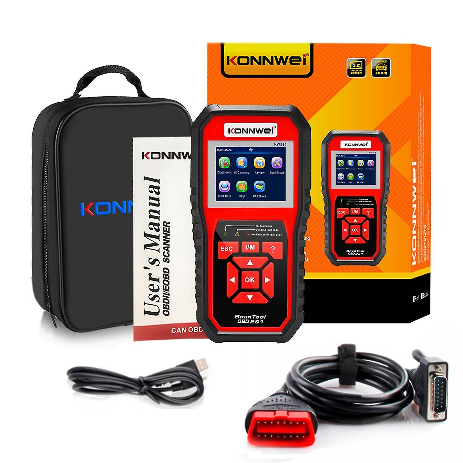 Konnwei Kw850 Obdii Scanner Auto Code Reader Diagnostic Check Engine Light Scan Tool For Obdii Cars 