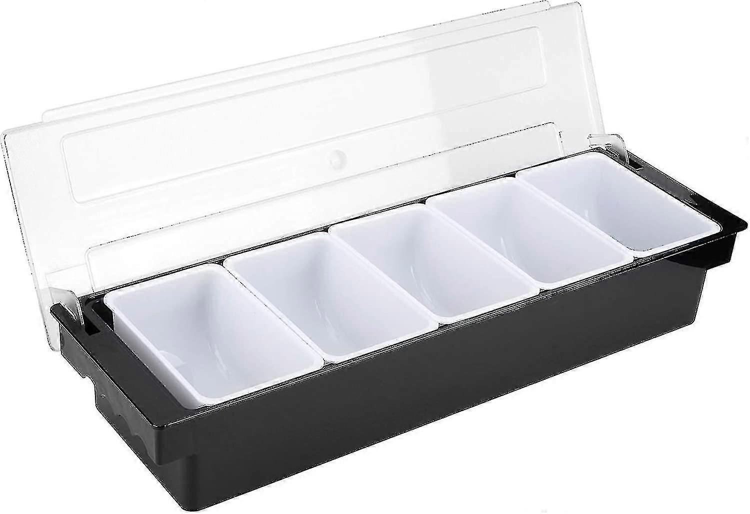 6 Compartiment Tăvi detașabile Topping Station din plastic Pizza Ingrediente Condiment Dispenser Reusablestyle 1