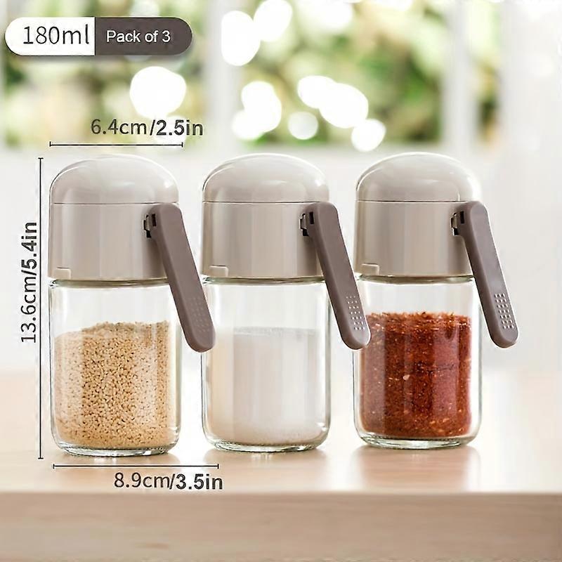 Adjustable Glass Salt Shaker - Moisture-Proof, Press-To-Dispense Spice Jar For Kitchen & Outdoor Camping