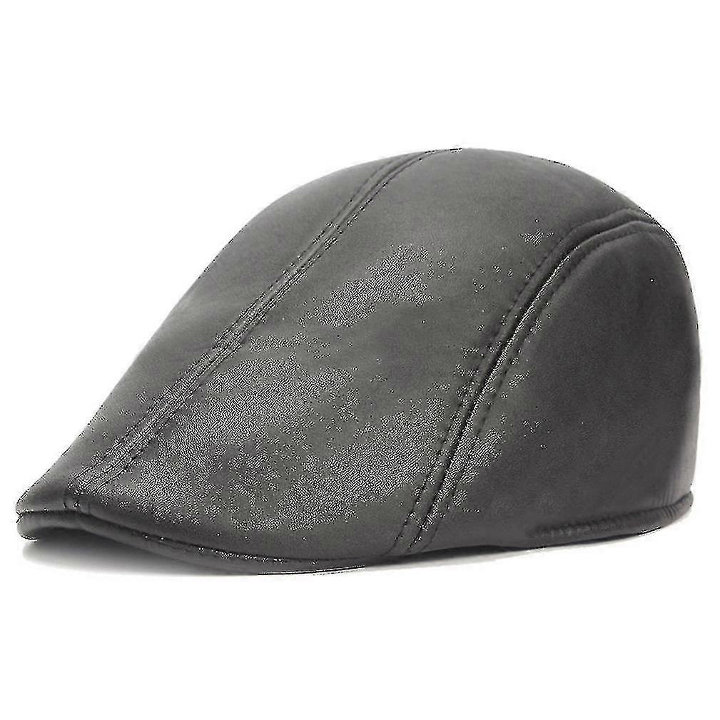Leather Beret Cap Casual Hat-In Stock