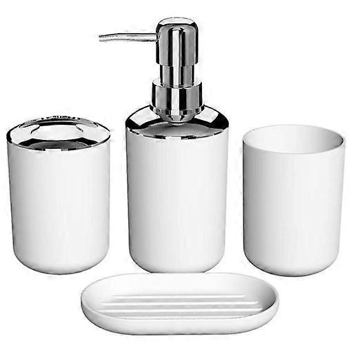 Set Of 4 Elements Bathroom White