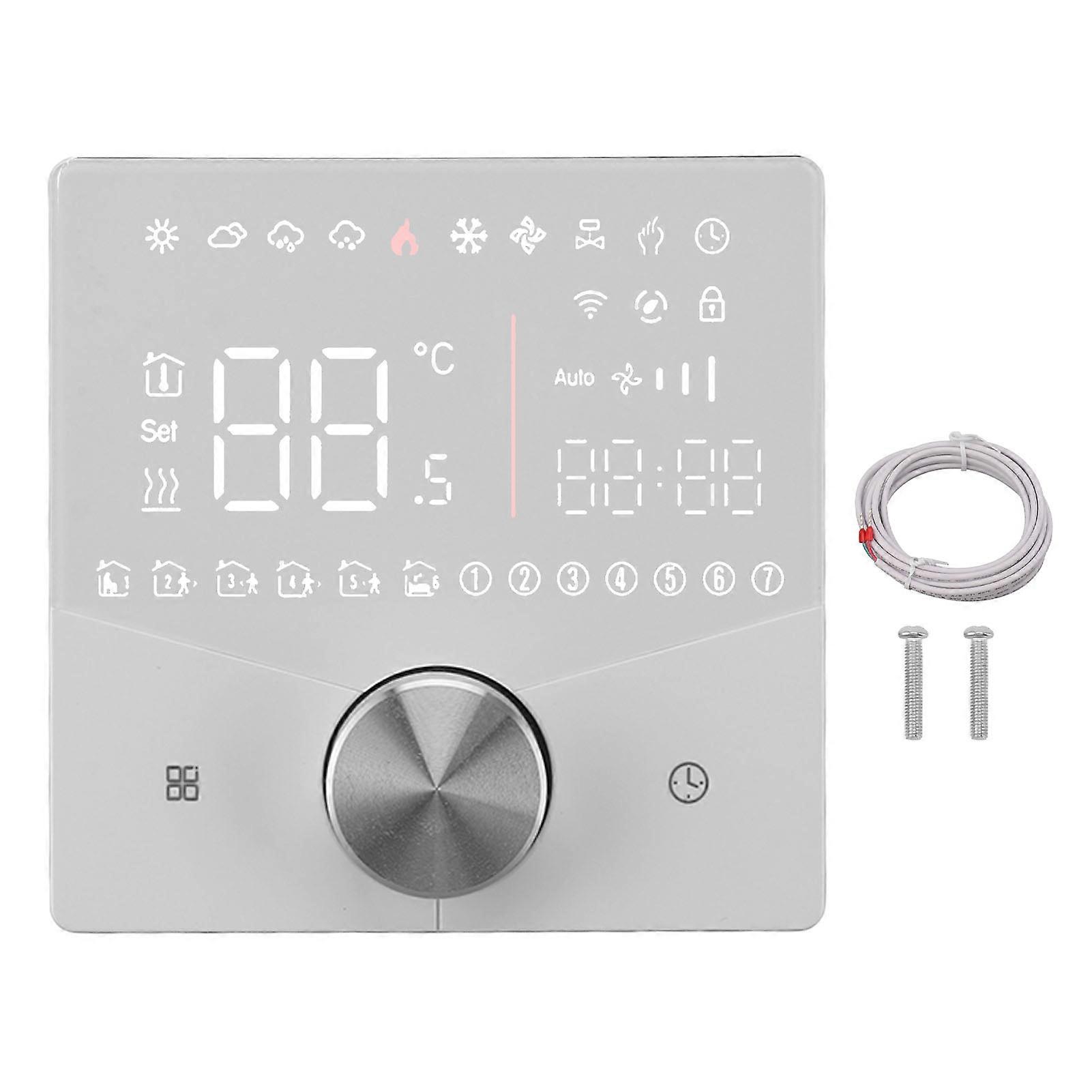 Smart Digital Thermostat Lcd Color Display Precise Control Intelligent Temperature Controller White