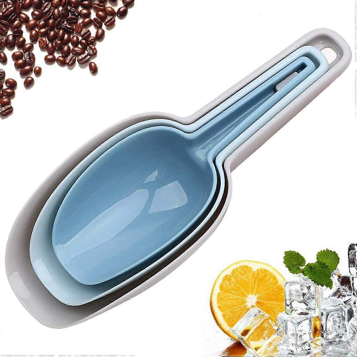 3-piece ice scoop set, multifunctional plastic kitchen spoon spoon, suitable for jars, flour