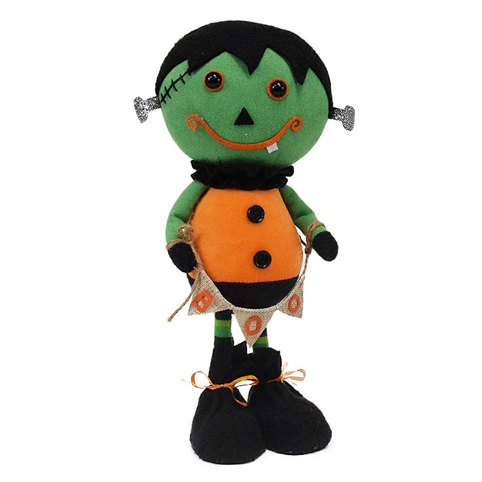 Halloween Plush Doll Toy Black Cat Wight Ghost Green Doll Decoration Unique Festival Home Table Decor for Halloween Party
