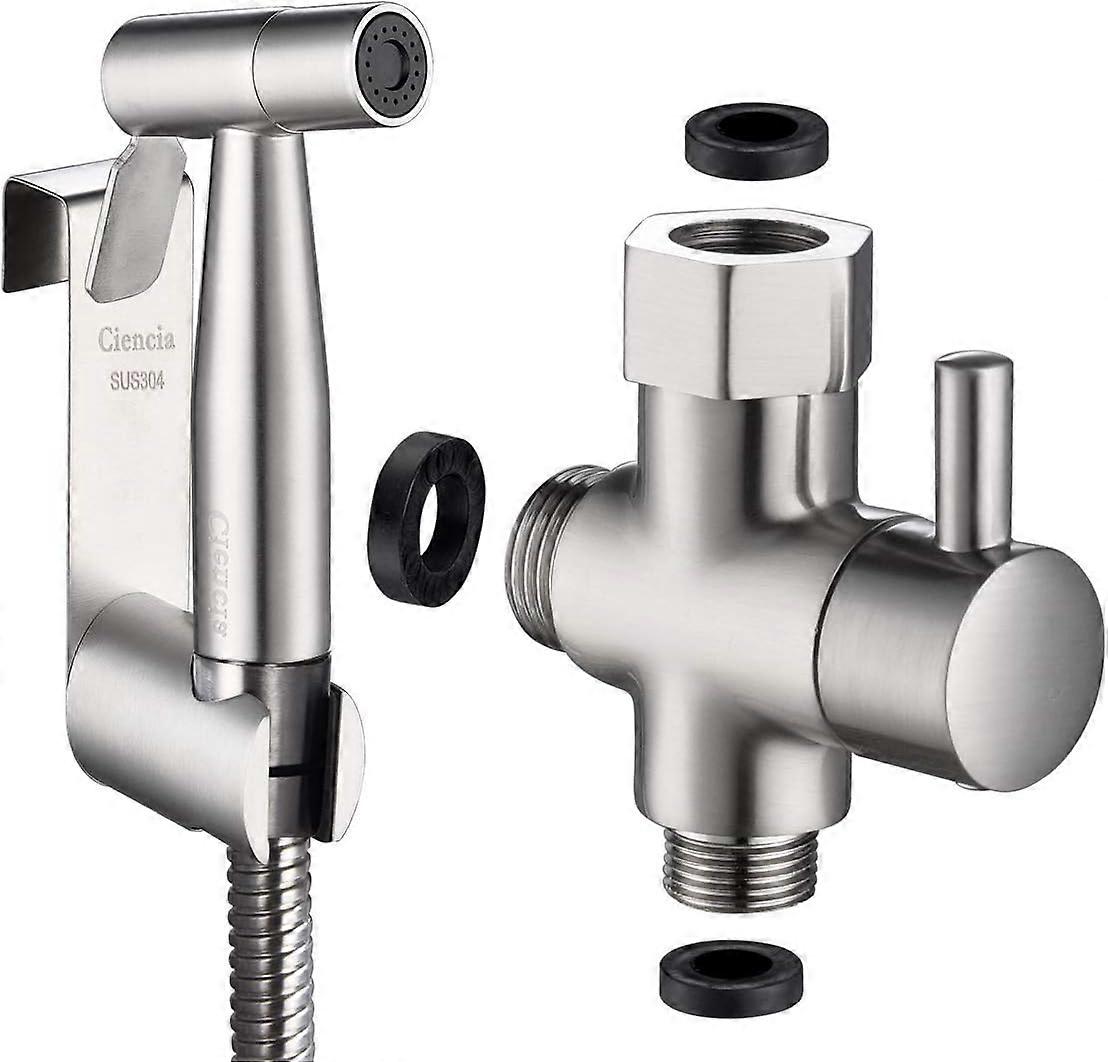 Edelstahl WC Spray Kit Handbrause Bidet mit 3/8"-12/17 3 Wege WC -4