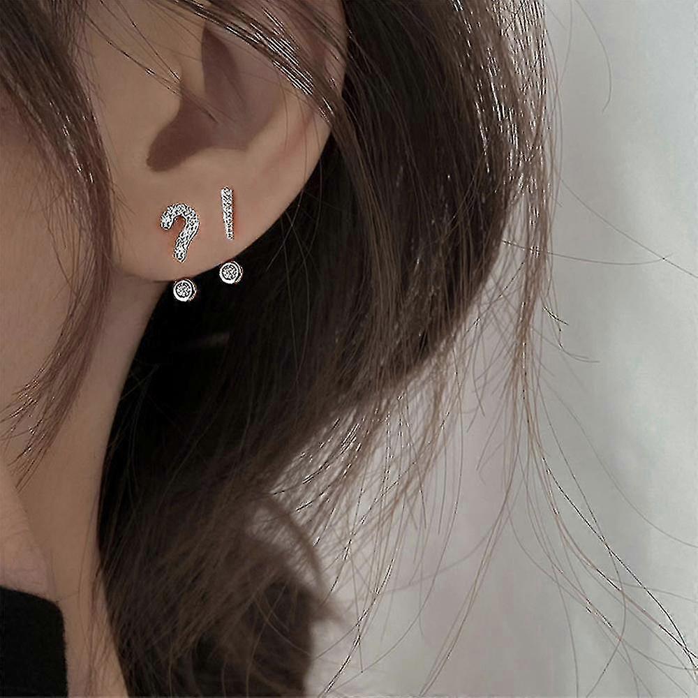 Femmes Point d’interrogation Point d’exclamation Forme Boucles d’oreilles Oreilles Clous Bijoux Gift_c