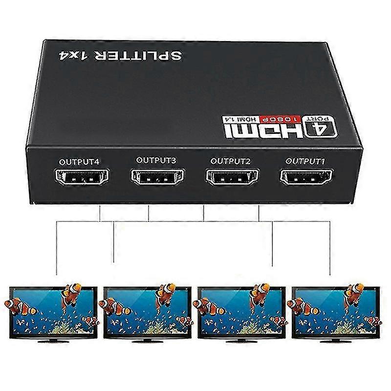 1 X 4 Hdmi Splitter Converter 1 In 4 Out Hdmi 1.4 Splitter Amplifier Display