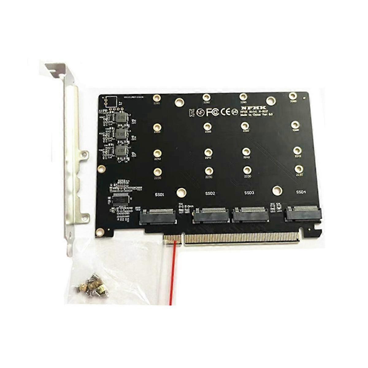 PCIe 4.0 X16 Harde Schijf Adapter Kaart 4 NVMe M.2 SSD Array Kaart Multifunctioneel Handig VROC Slot Kaart Adapter