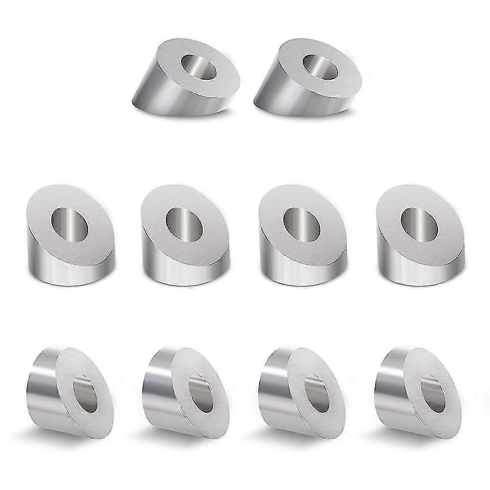 10 Pack 30-stopniowa podkładka kątowa ze stali nierdzewnej, podkładka 30 stopni 1/4 cala / 6,6 mm do Rai
