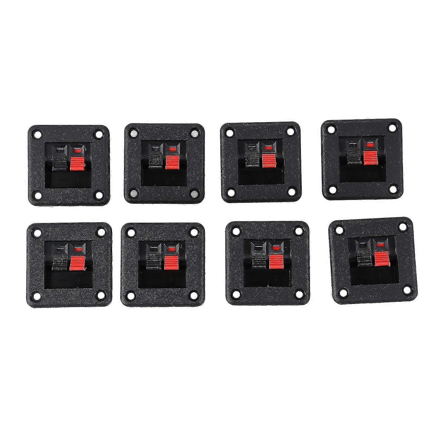 8pcs 2 way jack socket spring push connector speaker terminal block