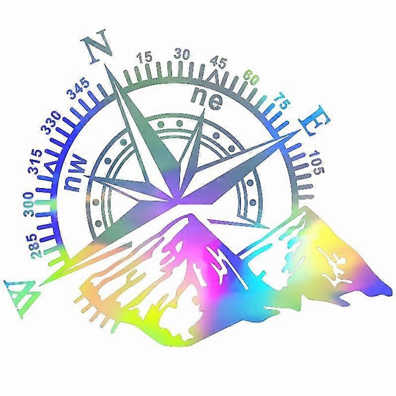Colorful Mountain Compass Car Sticker Compass Sticker Personalized Car Decals