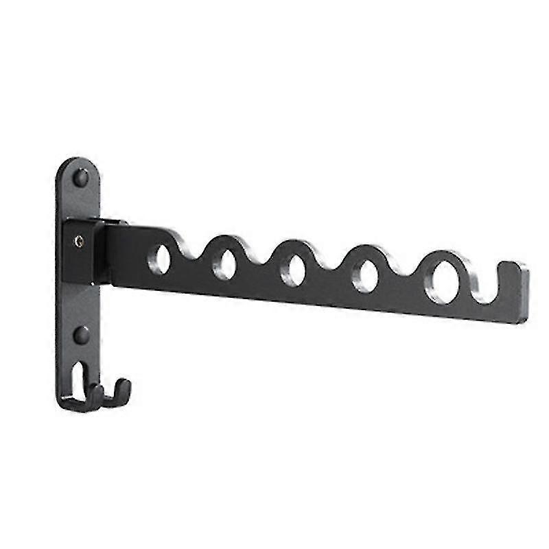 Wall Mounted Clothes Rack, Foldable Drying Rack Hook Hanger (black, 1) Jiujiuso