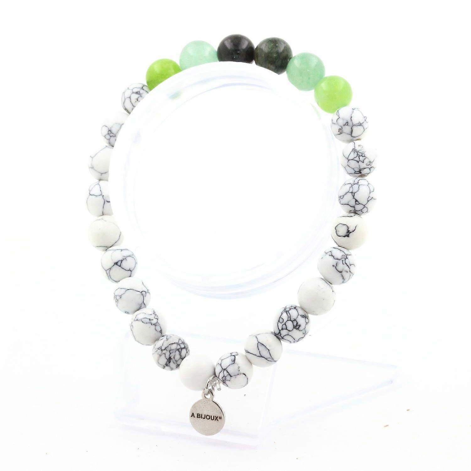 Zambian Emerald + Peridot + Aventurine + Howlite Beads Bracelet 8 mm