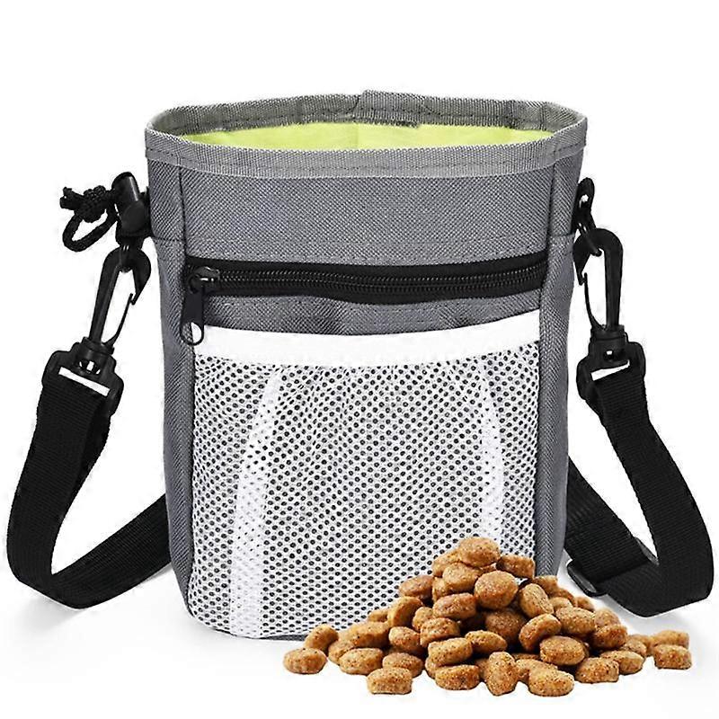 Dog Treat Pouch Bag-Treat Pouches for Pet Training - 3-In-1 Multipurpose Dog Training Kit-Gray