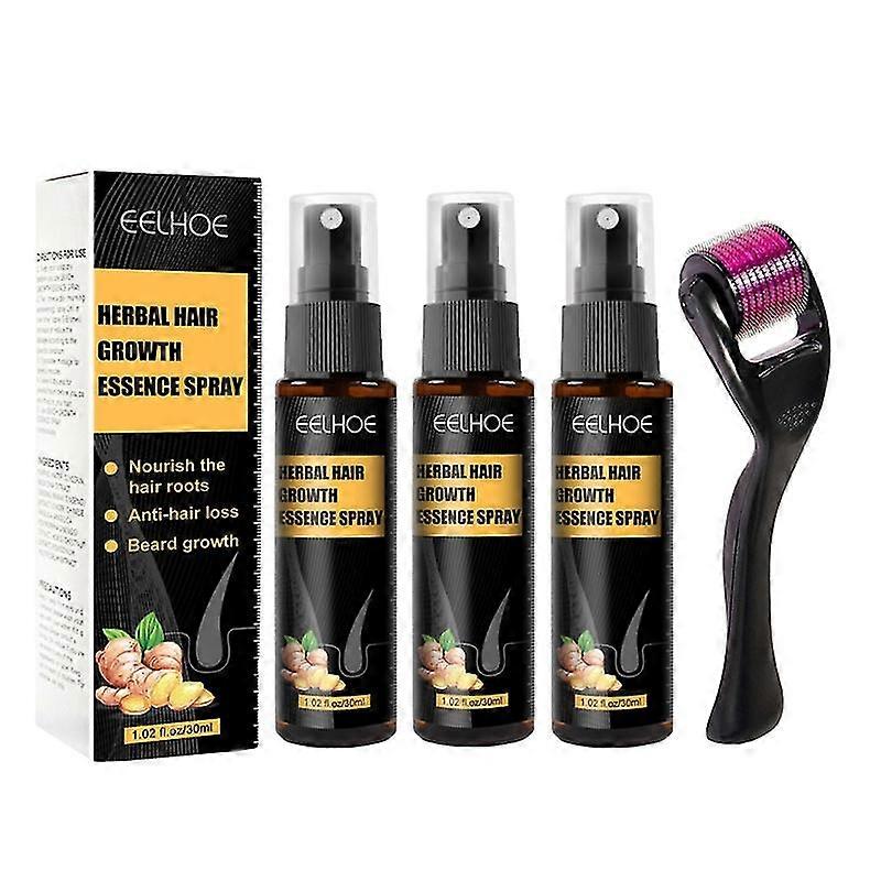 Λάδι ανάπτυξης τρίχας Τριχωτό της κεφαλής Derma Roller Massager Πρόληψη απώλειας πάχυνσης ανάπτυξης τρίχας