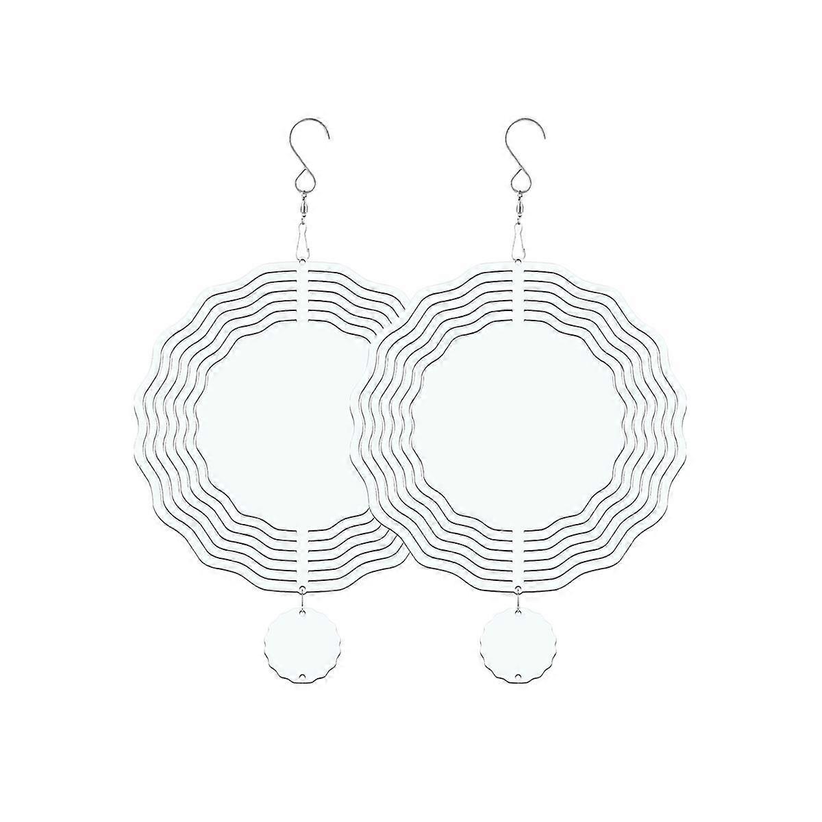 2 Pack 8 Inch Sublimation Wind Spinner Blanks,3D Double Sided Sublimation Wind Powered Kinetic Scul