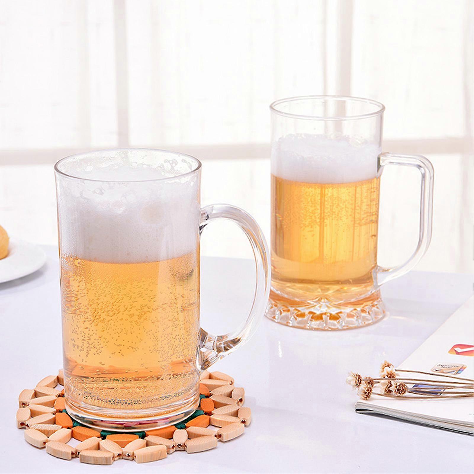 650ml Large Beer Mug with Handle Break-Resistant Beer Drinking Cups for Patio Party Bar Pub Poolside