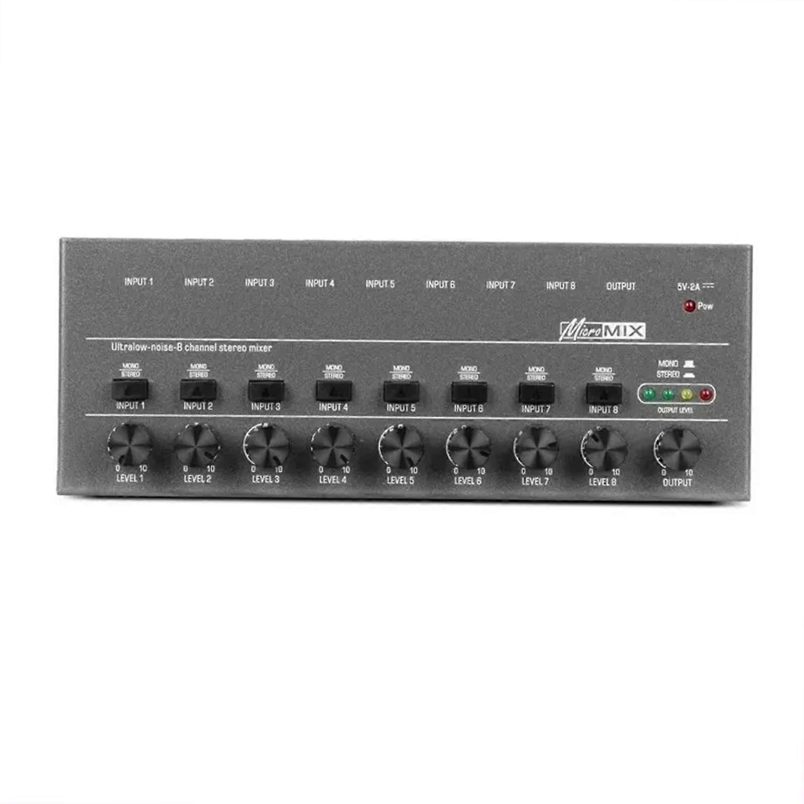 Portable 8-Channel Metal Sound Mixer for Keyboards | Ultra-Low Noise | High-Quality Output