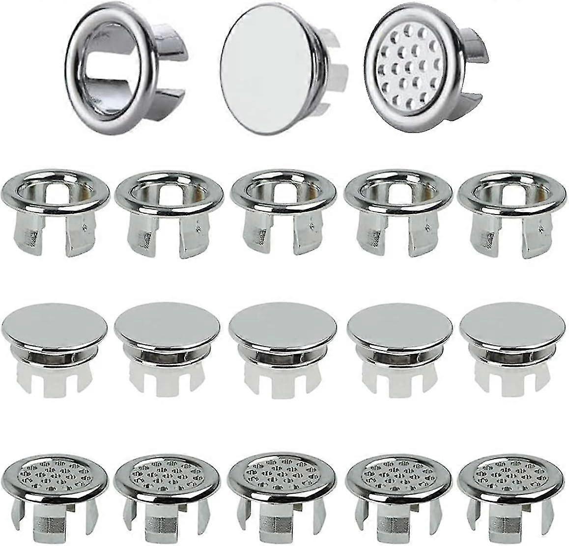 Sink Overflow Ring, 40 Pieces Round Sink Overflow Rings Overflow Stopper 3 Style Replacement Sink Overflow Cover For Bathtub Sink Bathroom Kitchen