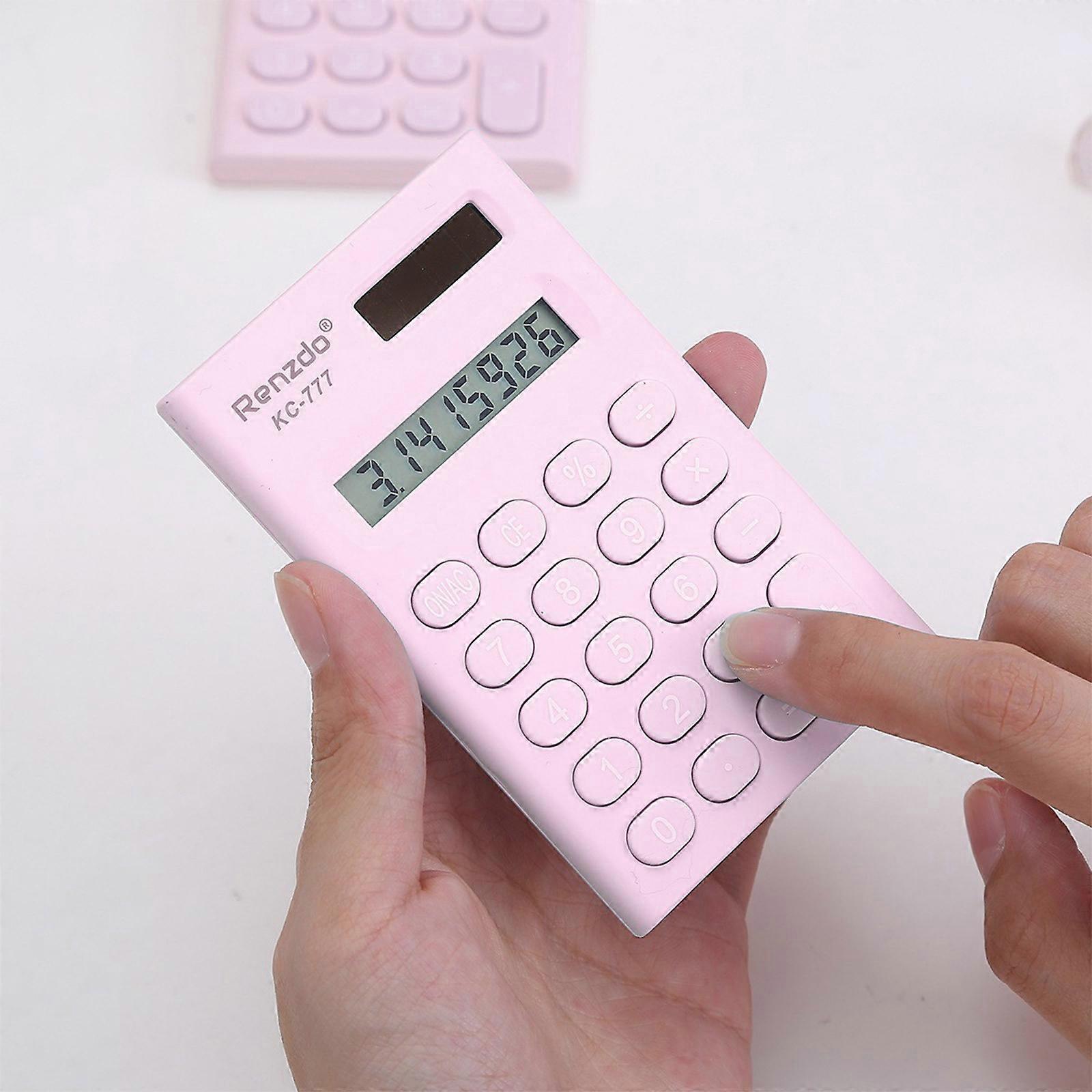 Cute Calculator Small Portable Scientific Calculator For Students 8 Digits Mini Body Plastic Keys Non-slip Bottom Pad Clear Keys FLYE1729