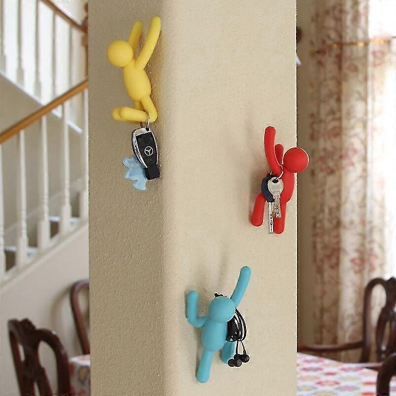 Decorative Wall Hanging Coat Rack Hooks For Coats, Scarves, Towels & More, Set Of 3, Pastel Multicolors