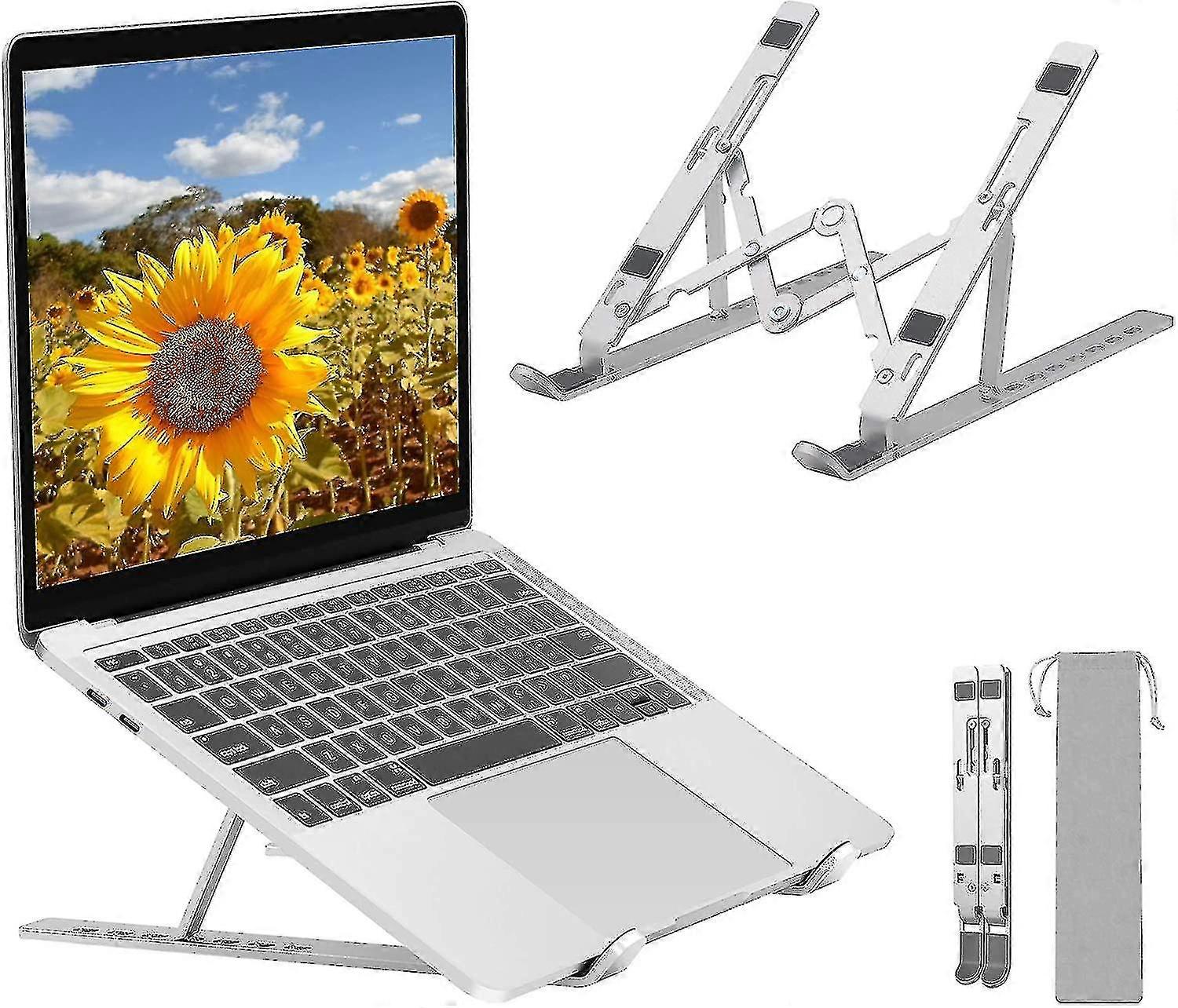 Laptop Stand, Collapsible Portable Laptop Stand, 7-tier Adjustable Aluminum Allo