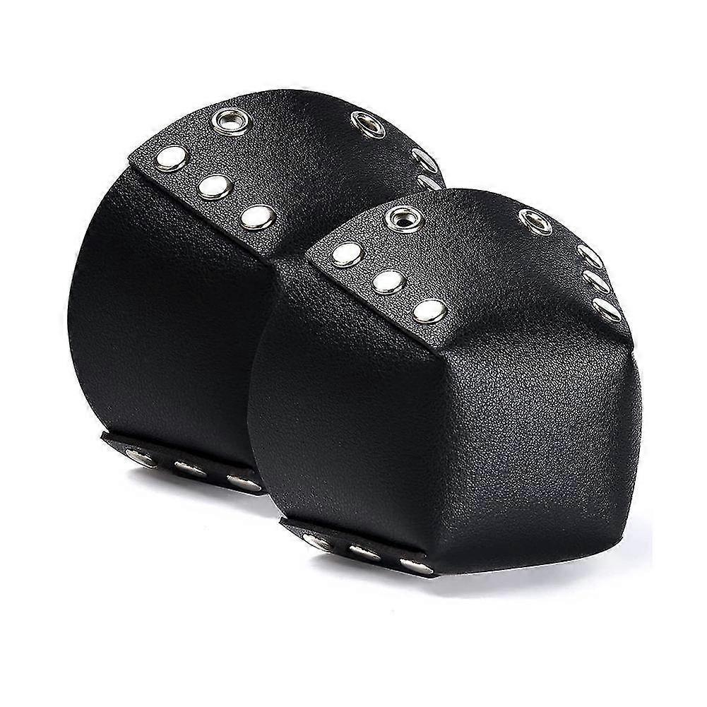 Yaju Roller Skate Toe Guards Toe Cap Guards Protectors Safe Leather. (black)(2pcs)