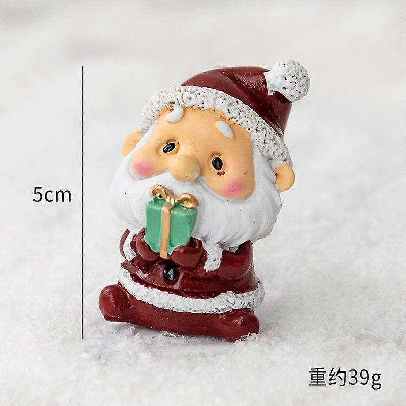 2023 New Mini Resin Christmas Decoration Santa Claus Snowman Tree Micro Landscape Model DIY Miniature Garden Figurine Home Decor