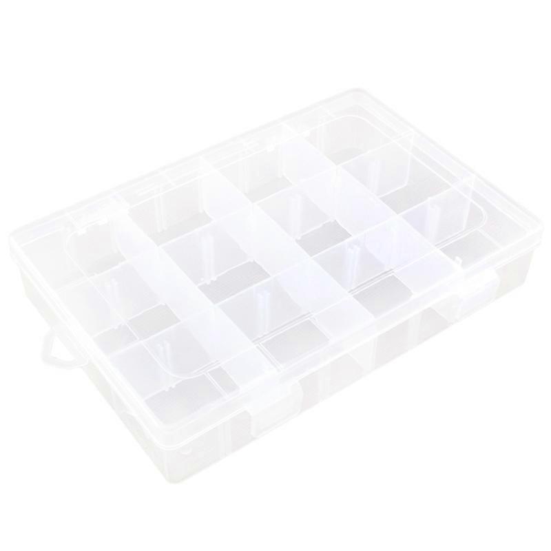 12 Grids Transparent Compartment Parts DIY Display Box Case Storage Container KAESI
