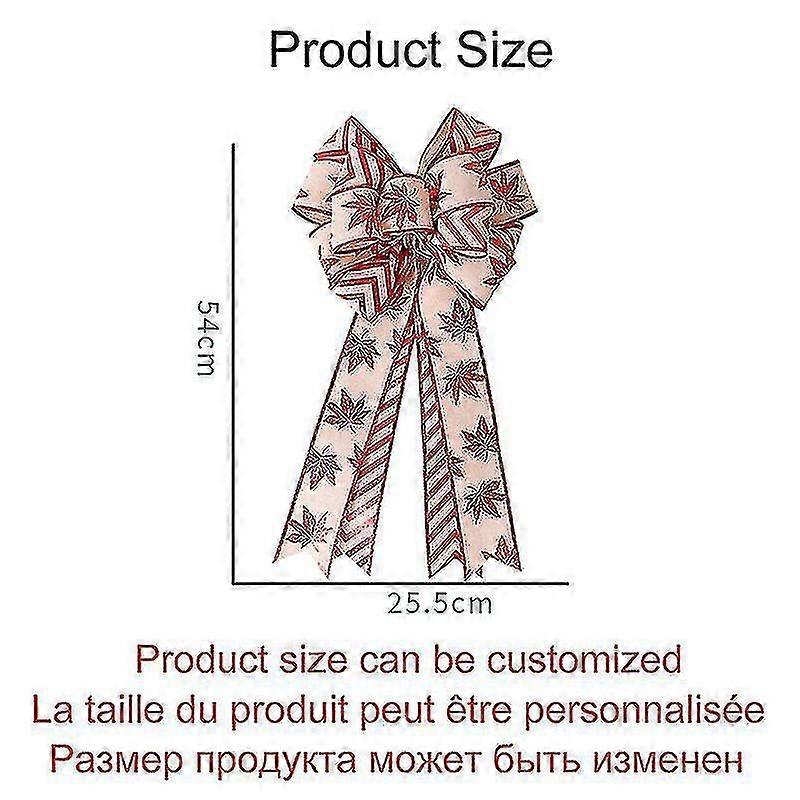 Diy Christmas Bow Multiple Ears Large Striped Maple Snowflake Bows For Crafts Wedding Car Knot Chris