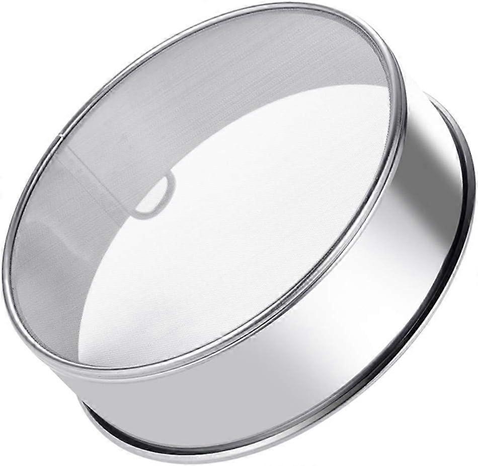 Flour Sifter Round Flour Sieve Strainer with 60 Mesh Premium Rustproof Stainless Steel Fine Mesh for Baking 7.87 inch Diameter x 2 inch High