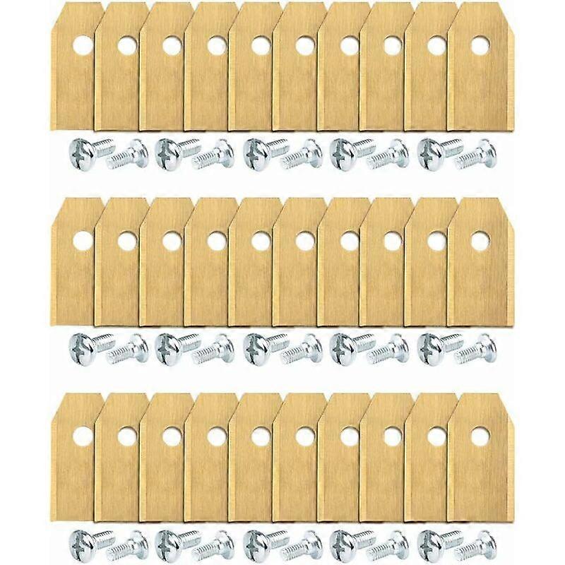 Set of 45 titanium blades for Gardena, Yardforce robot lawn mowers (3 g - 0.75 mm) + 45 screws