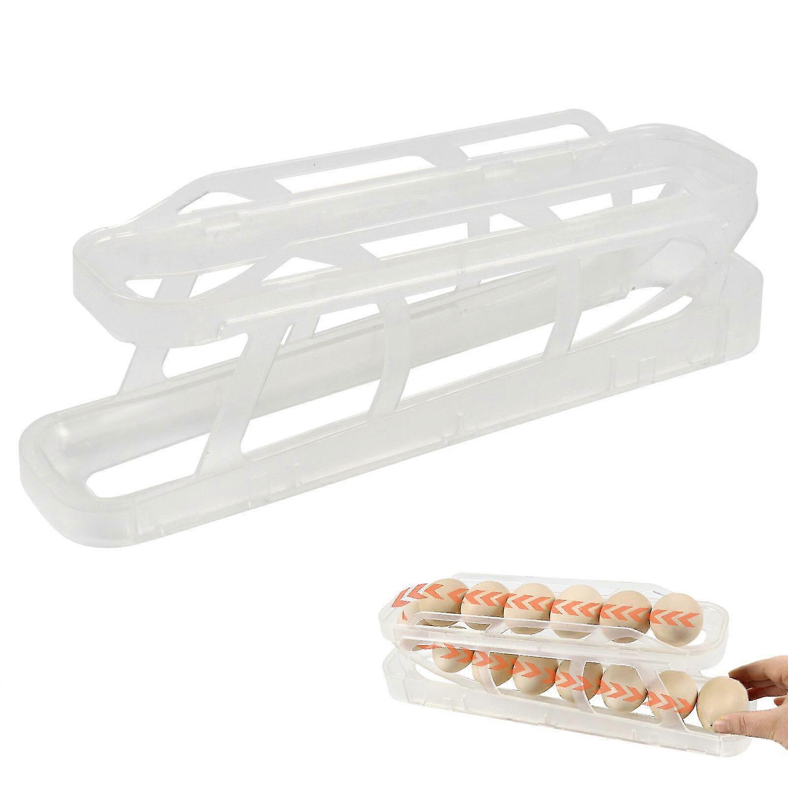 Egg Dispenser Automatic Egg Roller Refrigerator Rolling Egg Holder Egg Storage Container For Kitchen - SNNGV
