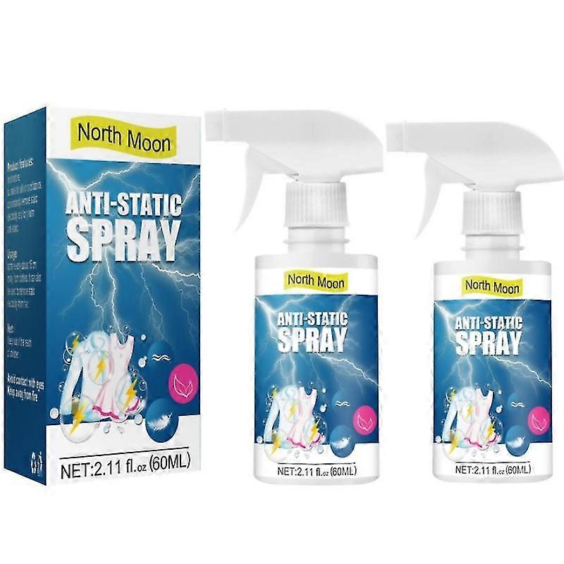 2pcs Anti-static Spray Non-hazardous Anti-static Spray Safety Static Remover For Clothes Hair 60ml