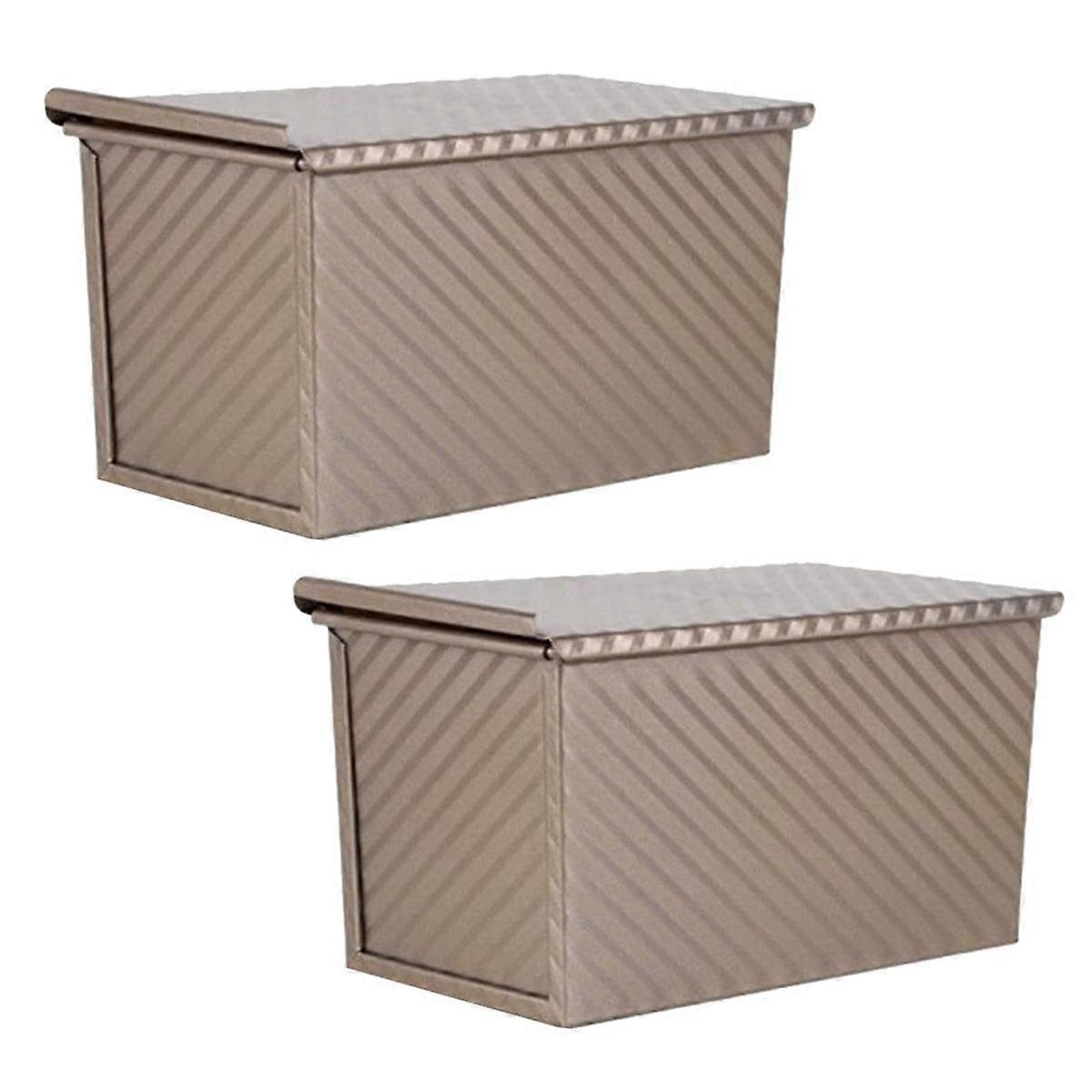2 Pack Non-Stick Loaf Bread Pan with Lid, Carbon Steel Baking Pan for Homemade Bread, Toast, and Ba