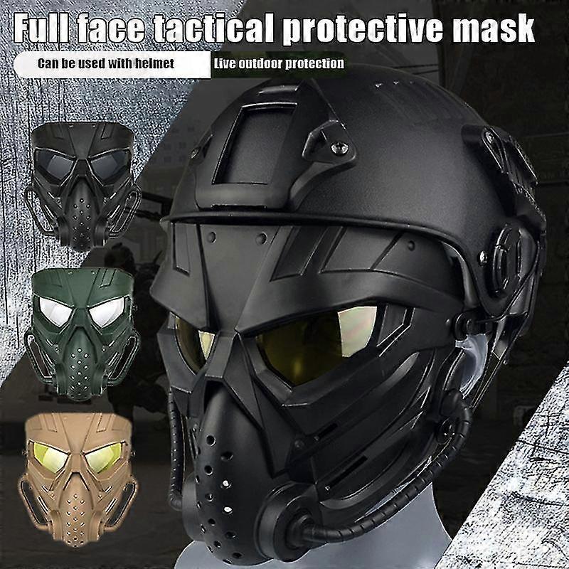 Airsoft Mask Full Face Mask With Eye Protection Collision Resistant For Halloween Airsoft Hunting Cs