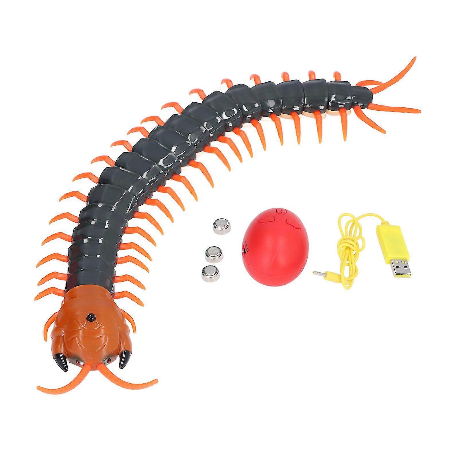 Rc Simulation Centipede Model Scary Remote Control Scolopendra Insect Trick Toys Black